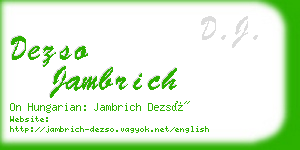 dezso jambrich business card